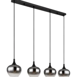 Riippuvalaisin Globo Maxy 4xE27, musta/savu