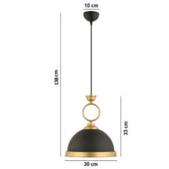 Riippuvalaisin Linento Lighting YM-5, Ø30cm, E27, max. 40W, IP20, musta