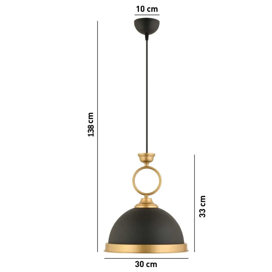 Riippuvalaisin Linento Lighting YM-5, Ø30cm, E27, max. 40W, IP20, musta