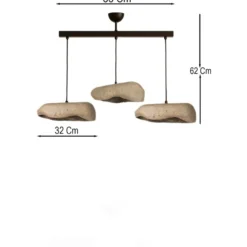 Riippuvalaisin Linento Lighting BK196 3-osainen musta/harmaa