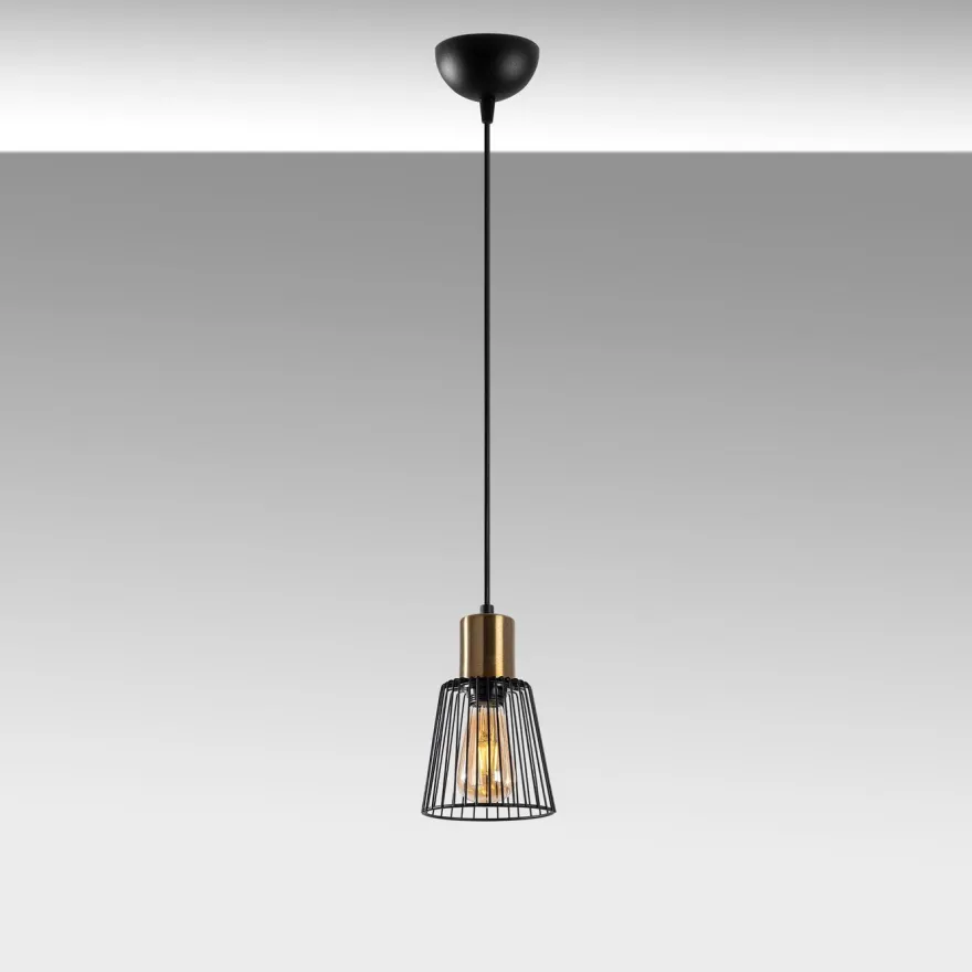 Riippuvalaisin Linento Lighting Kemtel, Ø16cm, E27, musta
