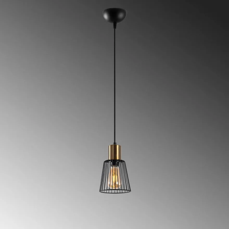 Riippuvalaisin Linento Lighting Kemtel, Ø16cm, E27, musta