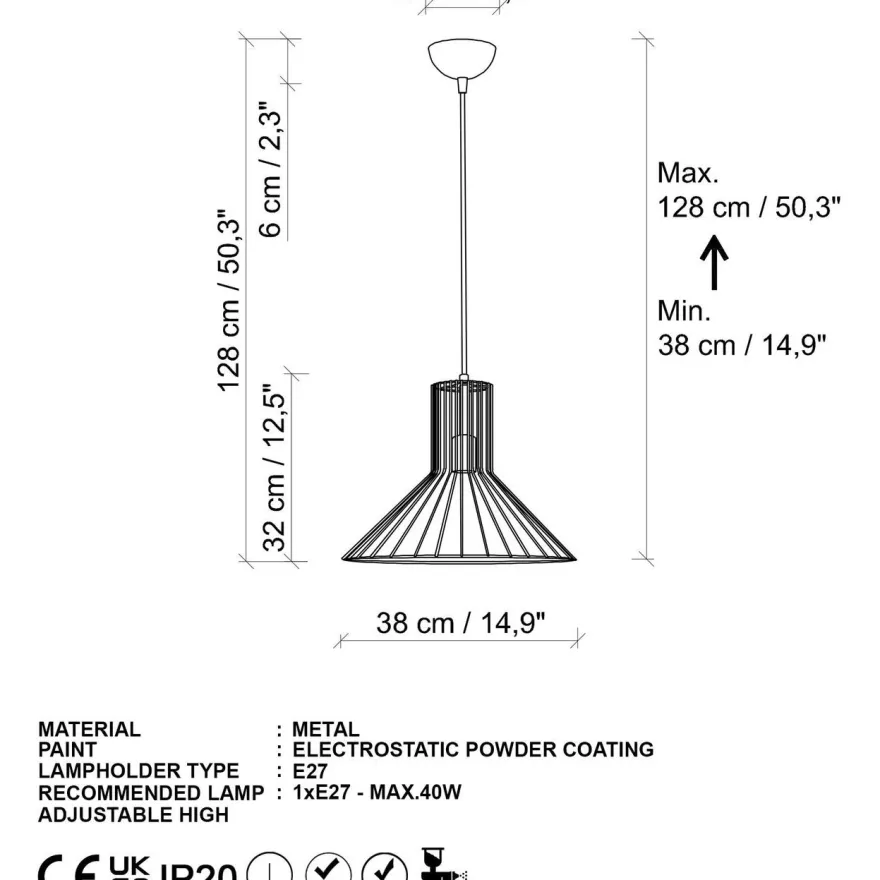 Riippuvalaisin Linento Lighting Tabut-Mr-757-1, Ø38cm, kulta