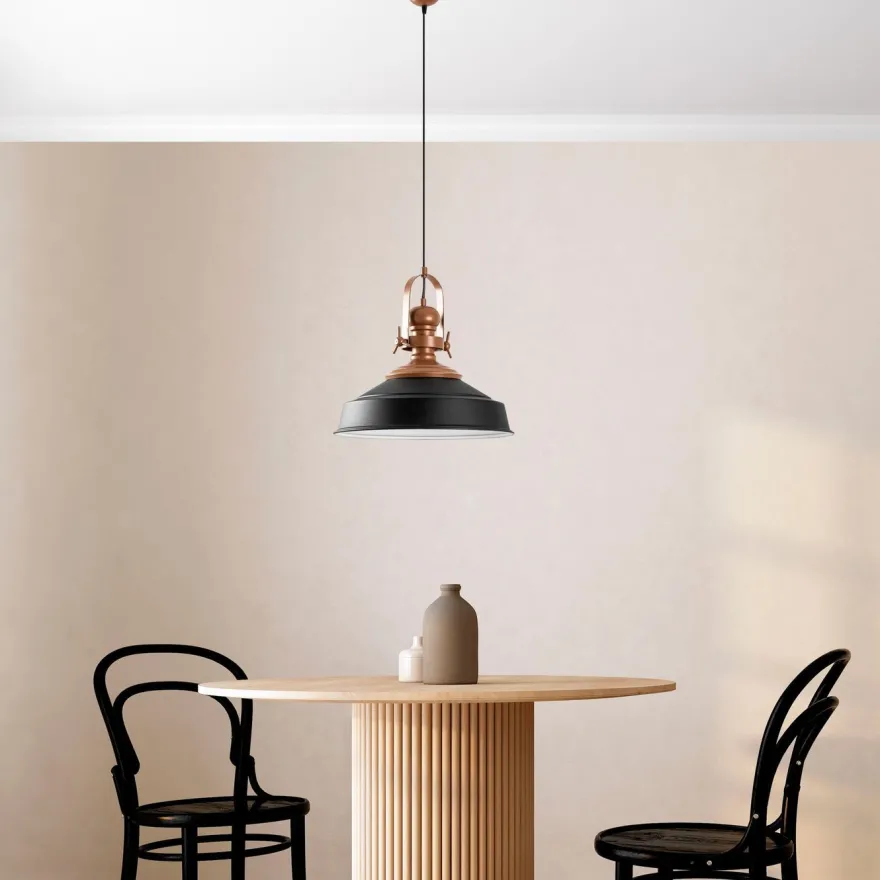 Riippuvalaisin Linento Lighting Craft-13980, Ø41cm, musta