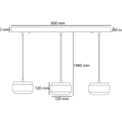 Riippuvalaisin Linento Lighting Lover C 3-osainen beige/saksanpähkinä
