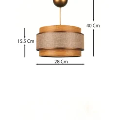 Riippuvalaisin Linento Lighting BK027, Ø28cm, ruskea
