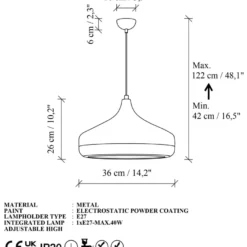 Riippuvalaisin Linento Lighting Yildo L Ø36cm
