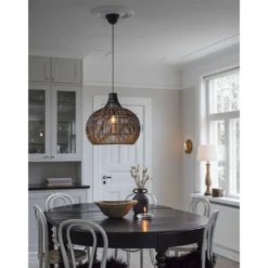 Riippuvalaisin PR Home Martha, Ø50cm, natur/musta