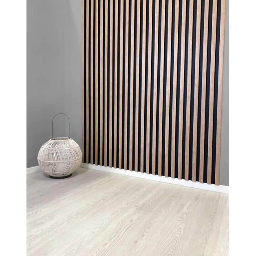 Rimapaneeli Järnvik Decoration Fagus 7401 3D, 21x122x2600mm, musta/tammi