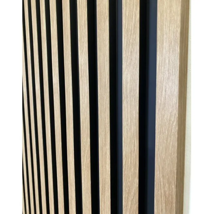 Rimapaneeli Järnvik Decoration Fagus 7401 3D, 21x122x2600mm, musta/tammi