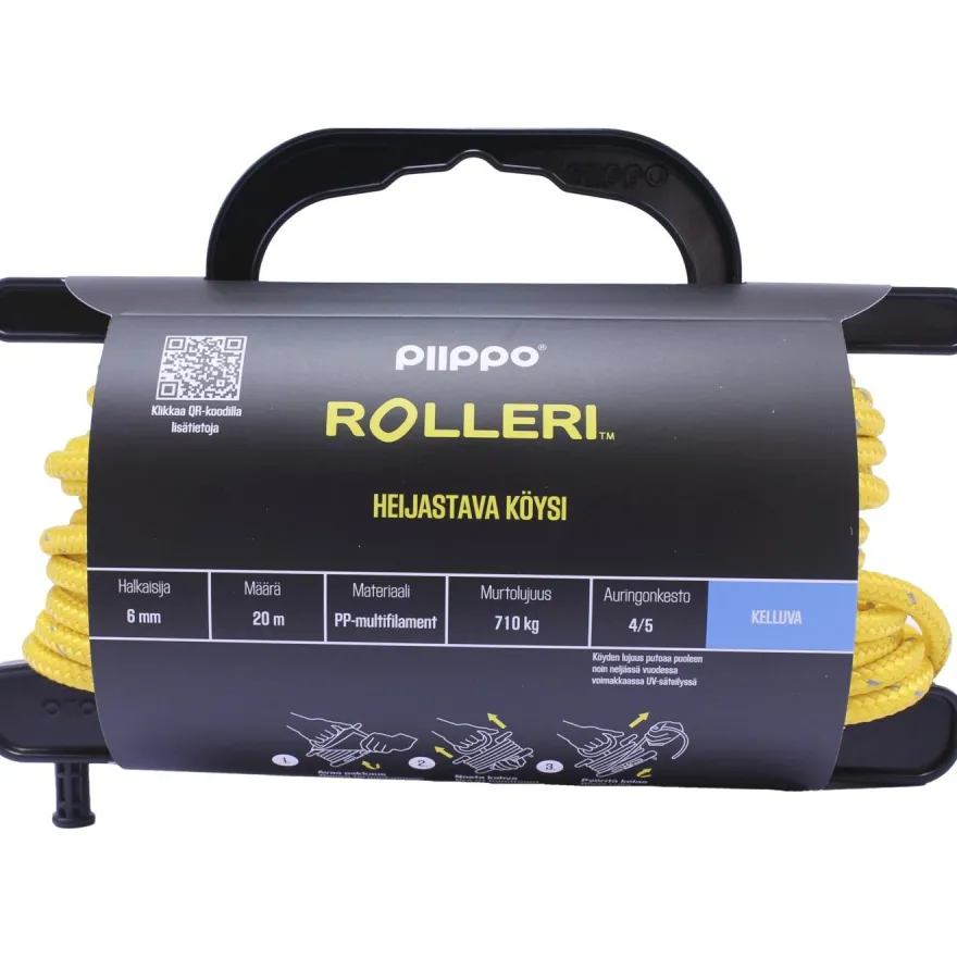 Rolleri Piippo heijastava PP-multifilamentti, 6mm x 20m