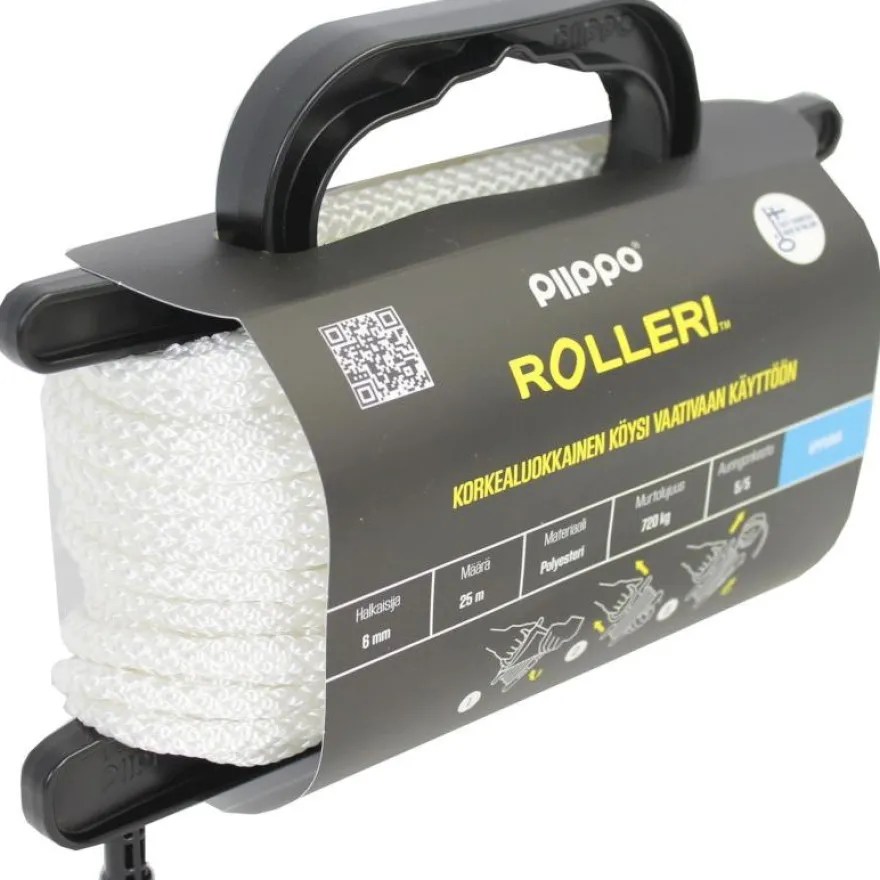 Rolleri Piippo palmikoitu polyesteri, 6mm x 25m