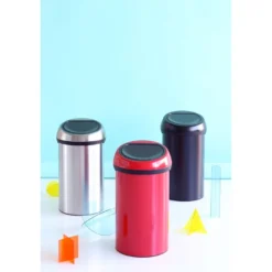 Roska-astia Brabantia Touch Bin 60L, Matt Black/musta kansi