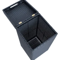 Roskakori Home4You WICKER 36x36xK80 cm, musta