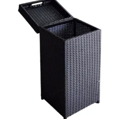 Roskakori Home4You WICKER 36x36xK80 cm, musta