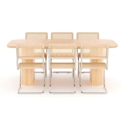 Ruokailuryhmä Kopparbo, 200cm, 6 Build-tuolia, ruskea (01710)