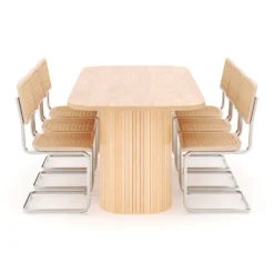 Ruokailuryhmä Kopparbo, 200cm, 6 Build-tuolia, ruskea (01710)