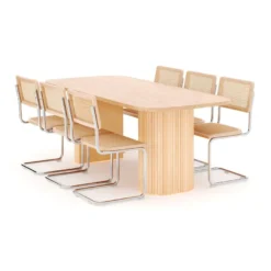 Ruokailuryhmä Kopparbo, 200cm, 6 Build-tuolia, ruskea (01710)