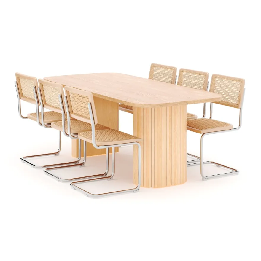 Ruokailuryhmä Kopparbo, 200cm, 6 Build-tuolia, ruskea (01710)
