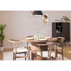 Ruokailuryhmä Kopparbo, 120cm, 4 Dezuid tuolia, tummanruskea (00122)