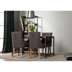 Ruokailuryhmä Manor House Wilmer 140cm 4 Viktoria tuolia ruskea