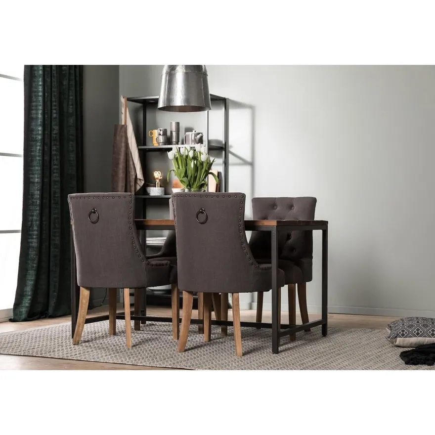 Ruokailuryhmä Manor House Wilmer 140cm 4 Viktoria tuolia ruskea