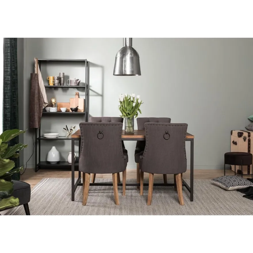 Ruokailuryhmä Manor House Wilmer 140cm 4 Viktoria tuolia ruskea