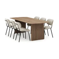 Ruokailuryhmä Richeto, 240cm, 6 tuolia, ruskea, eri tuolivaihtoehtoja (RR240)