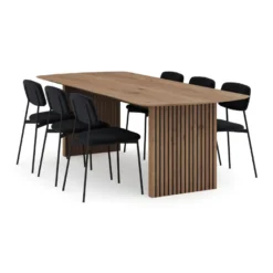 Ruokailuryhmä Richeto, 240cm, 6 tuolia, ruskea, eri tuolivaihtoehtoja (RR240)