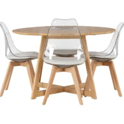 Ruokailuryhmä Venture Home, ⌀120cm Yakidon-pöytä + 4 Edvin-tuolia