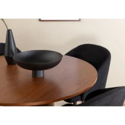 Ruokailuryhmä Venture Home, ⌀110cm ruskea Bianca-pöytä + 4 mustaa Arch-tuolia