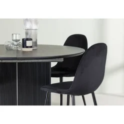 Ruokailuryhmä Venture Home, ⌀130cm, jatkettava Matilda-pöytä + 4 Polar-tuolia