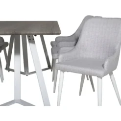 Ruokailuryhmä Venture Home, 180x90cm Silar-pöytä + 6 harmaata harmaa Marina-pöytä + 6 harmaata Plaza-tuolia