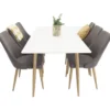 Ruokailuryhmä Venture Home, 180x90cm valkoinen/ruskea Polar-pöytä + 6 Leone-tuolia