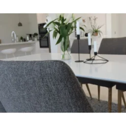 Ruokailuryhmä Venture Home, 180x90cm valkoinen/ruskea Polar-pöytä + 6 Leone-tuolia