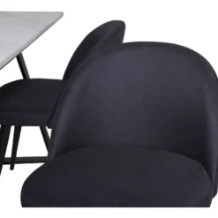 Ruokailuryhmä Venture Home, 140x90cm valkoinen Estelle-pöytä + 4 Velvet-tuolia