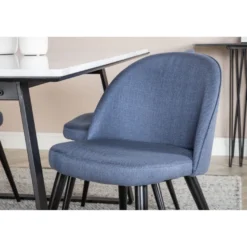 Ruokailuryhmä Venture Home, 140x90cm valkoinen Estelle-pöytä + 4 Velvet-tuolia