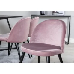 Ruokailuryhmä Venture Home, 180x90cm musta Marina-pöytä + 6 Velvet-tuolia