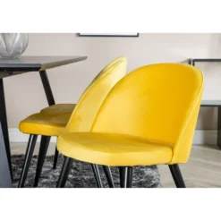 Ruokailuryhmä Venture Home, 180x90cm musta Marina-pöytä + 6 Velvet-tuolia