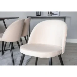 Ruokailuryhmä Venture Home, 180x90cm musta Marina-pöytä + 6 Velvet-tuolia