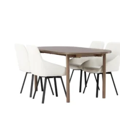 Ruokailuryhmä Venture Home, 180x90cm ruskea Andy-pöytä + 4 Rosie-tuolia