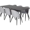 Ruokailuryhmä Venture Home, 180x90cm Silar-pöytä + 6 Velvet-tuolia
