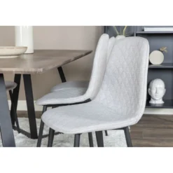 Ruokailuryhmä Venture Home, 180x90cm harmaa/musta Marina-pöytä + 6 harmaata Polar Diamond -tuolia