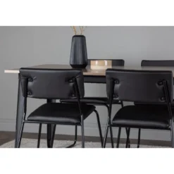 Ruokailuryhmä Venture Home, 140x80cm ruskea Tempe-pöytä + 4 mustaa Kenth-tuolia