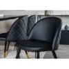 Ruokailuryhmä Venture Home, 180x90cm musta Dipp-pöytä + 6 mustaa Velvet Stitches-tuolia, keinonahka