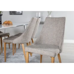 Ruokailuryhmä Venture Home, 180x90cm valkoinen Polar-pöytä + 6 vaaleanharmaata Leone-tuolia