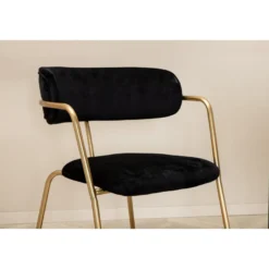 Ruokailuryhmä Venture Home, 190x90cm musta Pelle-pöytä + 6 mustaa Arrow-tuolia, sametti