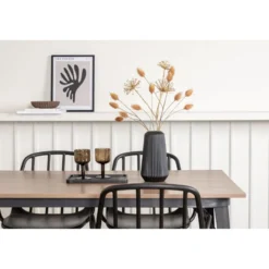 Ruokailuryhmä Venture Home, 140x80cm ruskea Tempe-pöytä + 4 mustaa Dyrön-tuolia