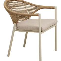 Ruokapöydän tuoli terassille House Nordic Abela, pehmusteella, ruskea/beige