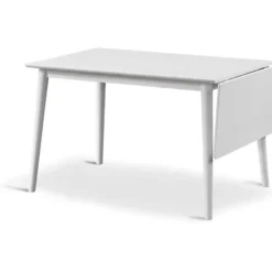 Ruokapöytä klaffilla Stenexpo Åland 120/160x80x75cm valkolakattu